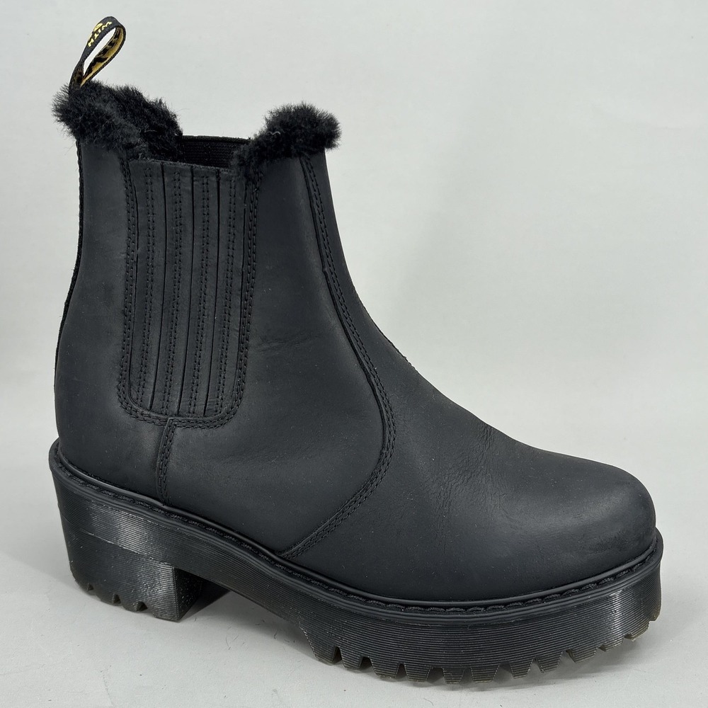 Dr. Martens Rometty Chelsea Boots Womens Size 9 Black Leather Platform Lug Sole